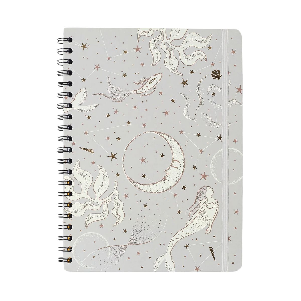 Caderno Universitário Espiral Cicero 20x28cm 80 Folhas Pautado - Astral Mare Off White