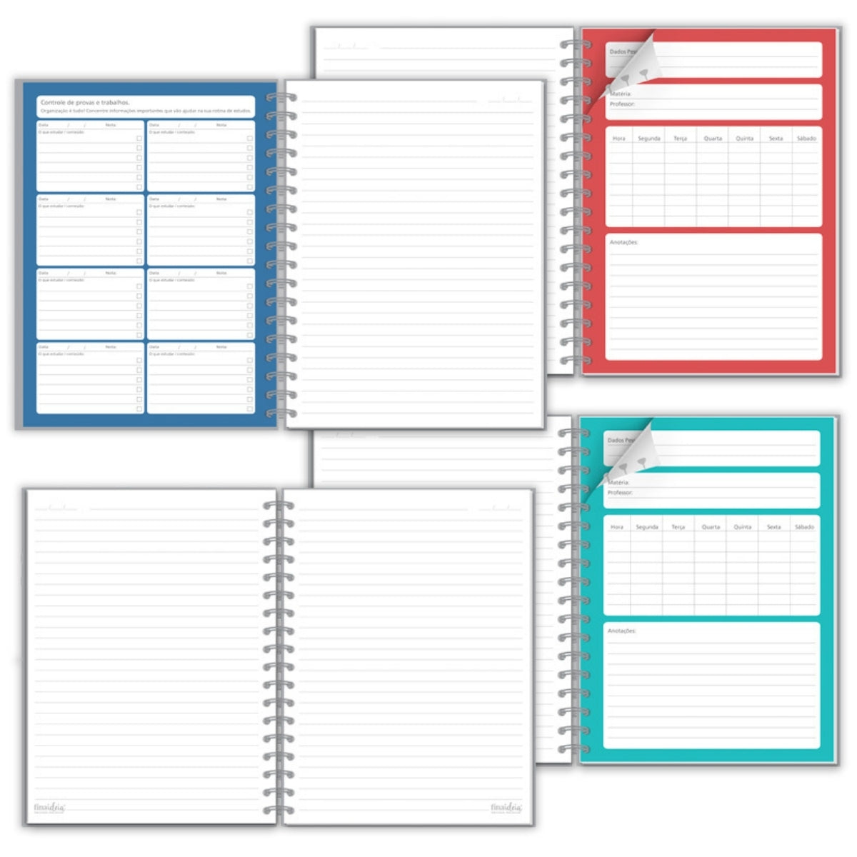 Caderno Colegial 10 Matérias Fun - Fina Ideia