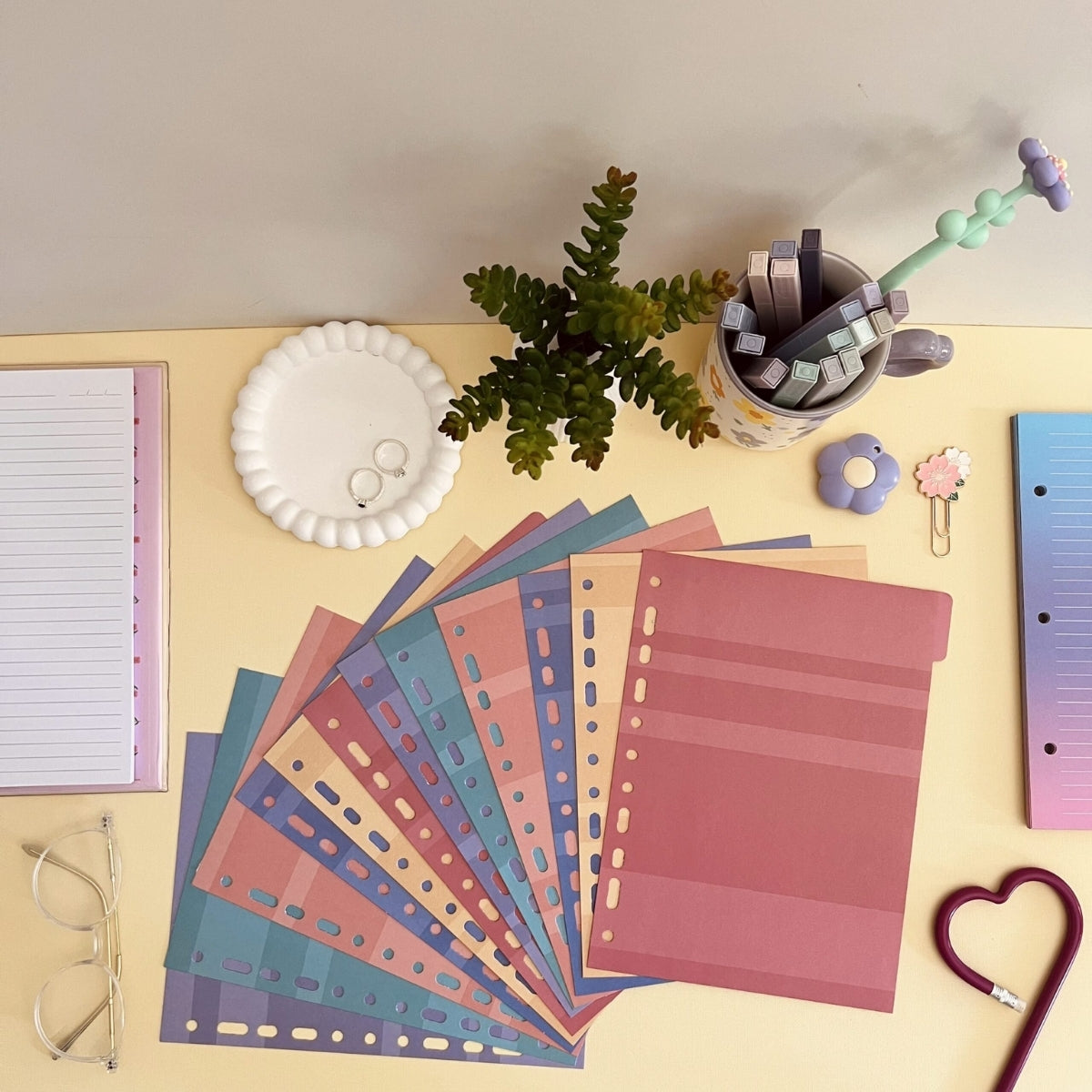 Refil Divisórias Caderno Argolado Colorido com 12 Unidades - Fina Ideia