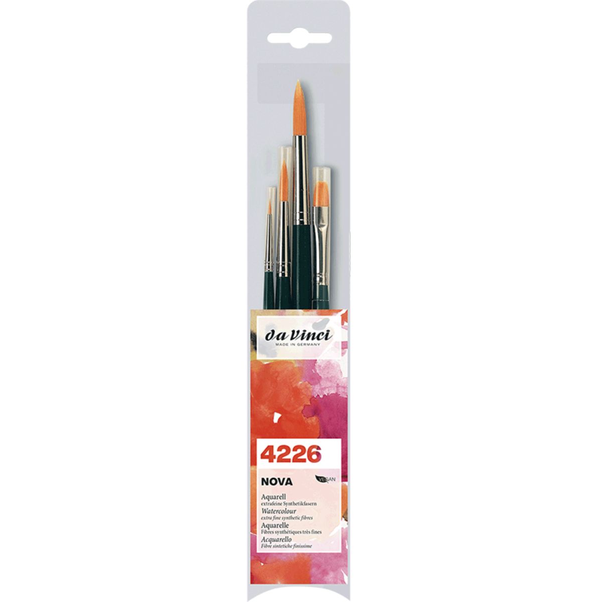 Kit Pincel da Vinci Nova Synthetics 4226 com 4 Unidades - Série 122 e 1570