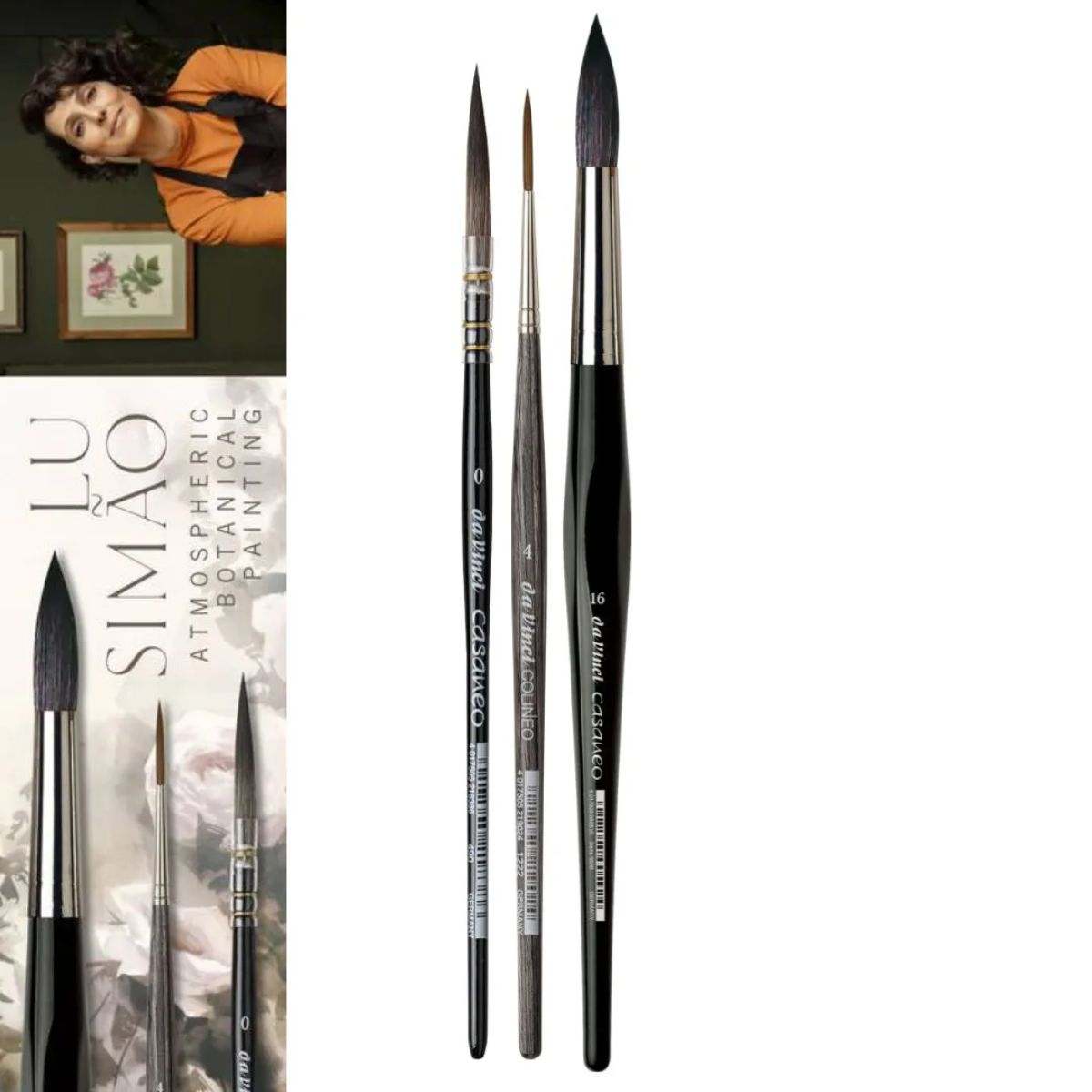Kit Pincel da Vinci Lu Simão 3 Unidades - Casaneo e Colineo para Aquarela