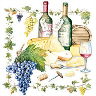 Guardanapo para Decoupage Ambiente 33x33cm com 2 Unidades - Vinho & Queijo