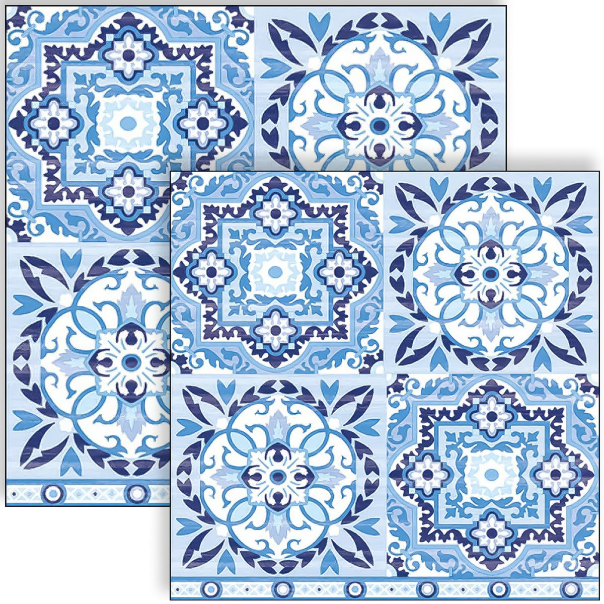 Guardanapo para Decoupage Ambiente 33x33cm com 2 Unidades - Azulejos Azuis 