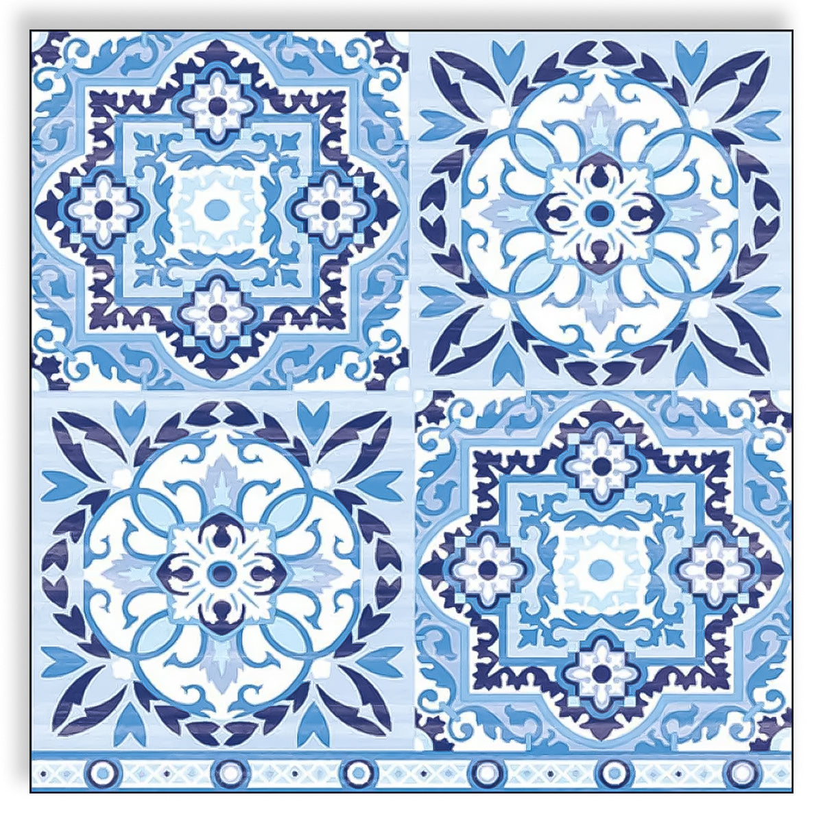 Guardanapo para Decoupage Ambiente 33x33cm com 2 Unidades - Azulejos Azuis 