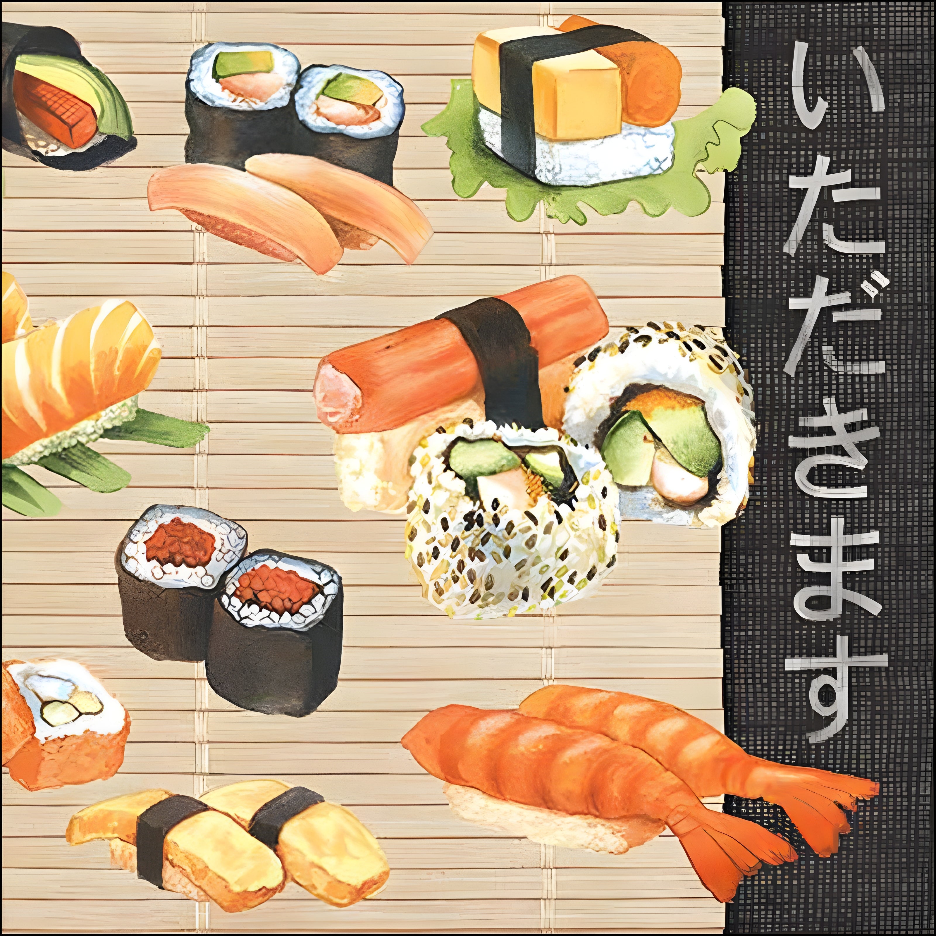 Guardanapo para Decoupage Ambiente 33x33cm com 2 Unidades - Sushi