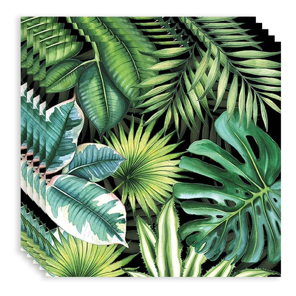 Guardanapo para Decoupage Ambiente 33x33cm com 2 Unidades - Folhas Tropicais Pretas