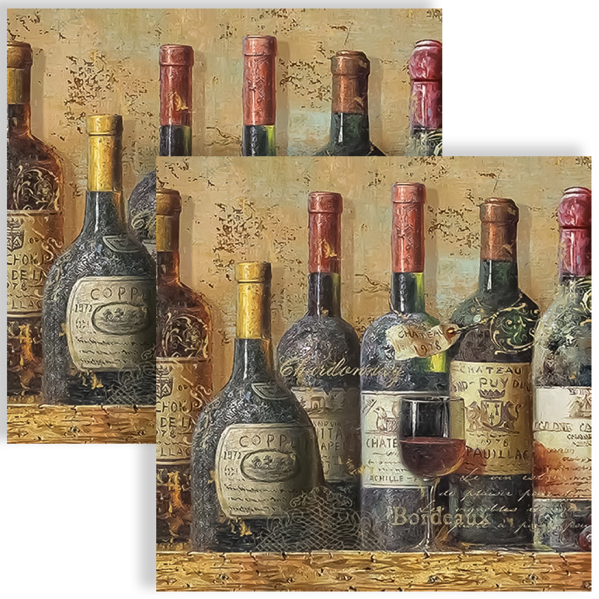 Guardanapo para Decoupage Ambiente 33x33cm com 2 Unidades - Garrafa de Vinho
