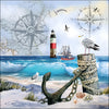 Guardanapo para Decoupage Ambiente 33x33cm com 2 Unidades - Âncora & Gaivotas