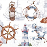 Guardanapo para Decoupage Ambiente 33x33cm com 2 Unidades - Itens Maritimos