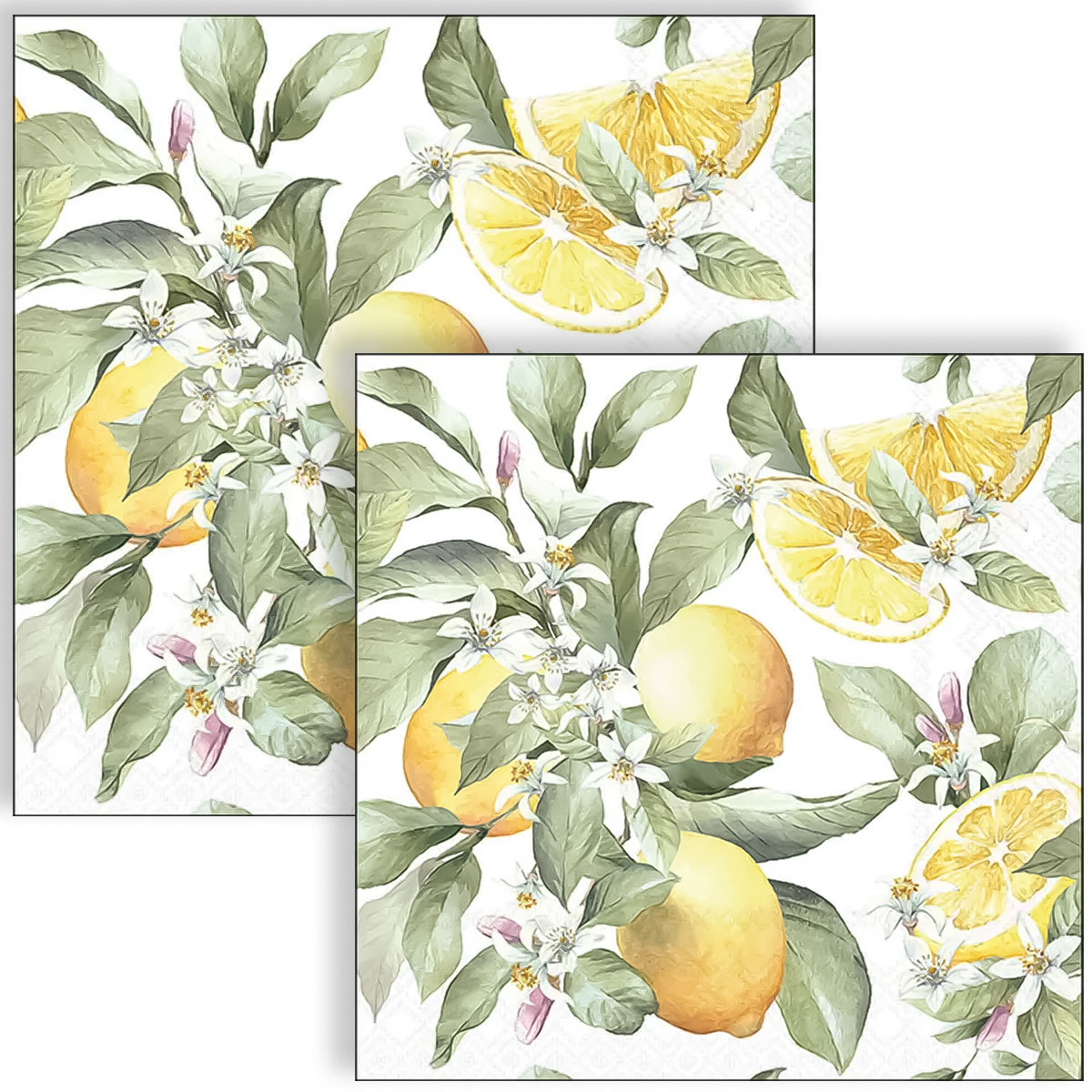 Guardanapo para Decoupage Ambiente 33x33cm com 2 Unidades - Limão no Galho