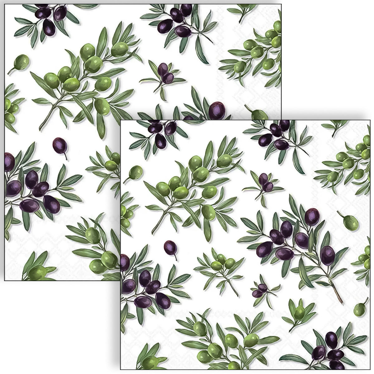 Guardanapo para Decoupage Ambiente 33x33cm com 2 Unidades - Azeitonas