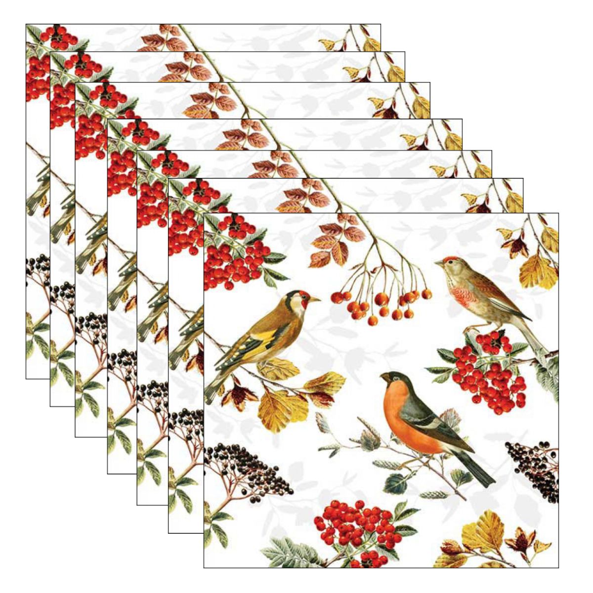 Guardanapo para Decoupage Ambiente 33x33cm com 2 Unidades - Aves de Outono