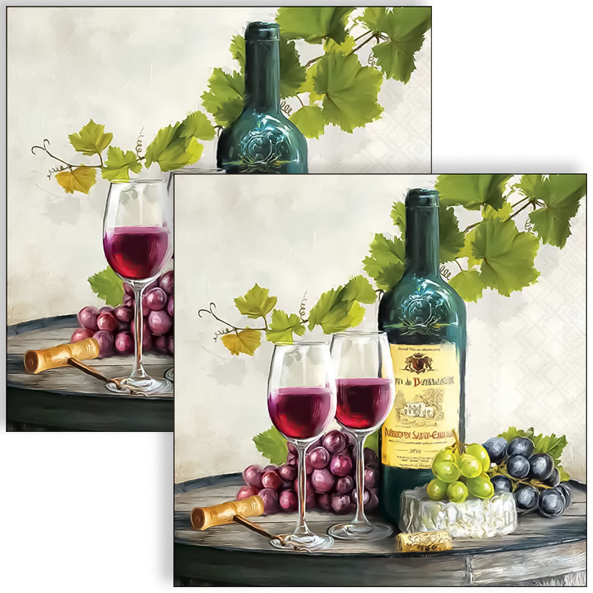 Guardanapo para Decoupage Ambiente 33x33cm com 2 Unidades - Vinho Tinto
