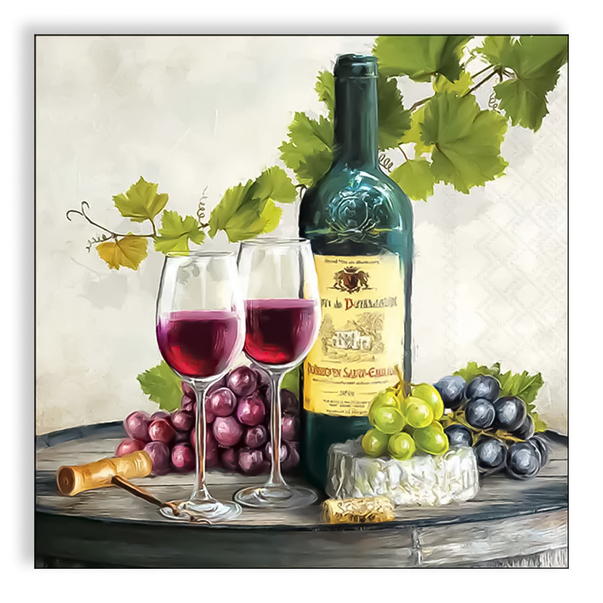 Guardanapo para Decoupage Ambiente 33x33cm com 2 Unidades - Vinho Tinto