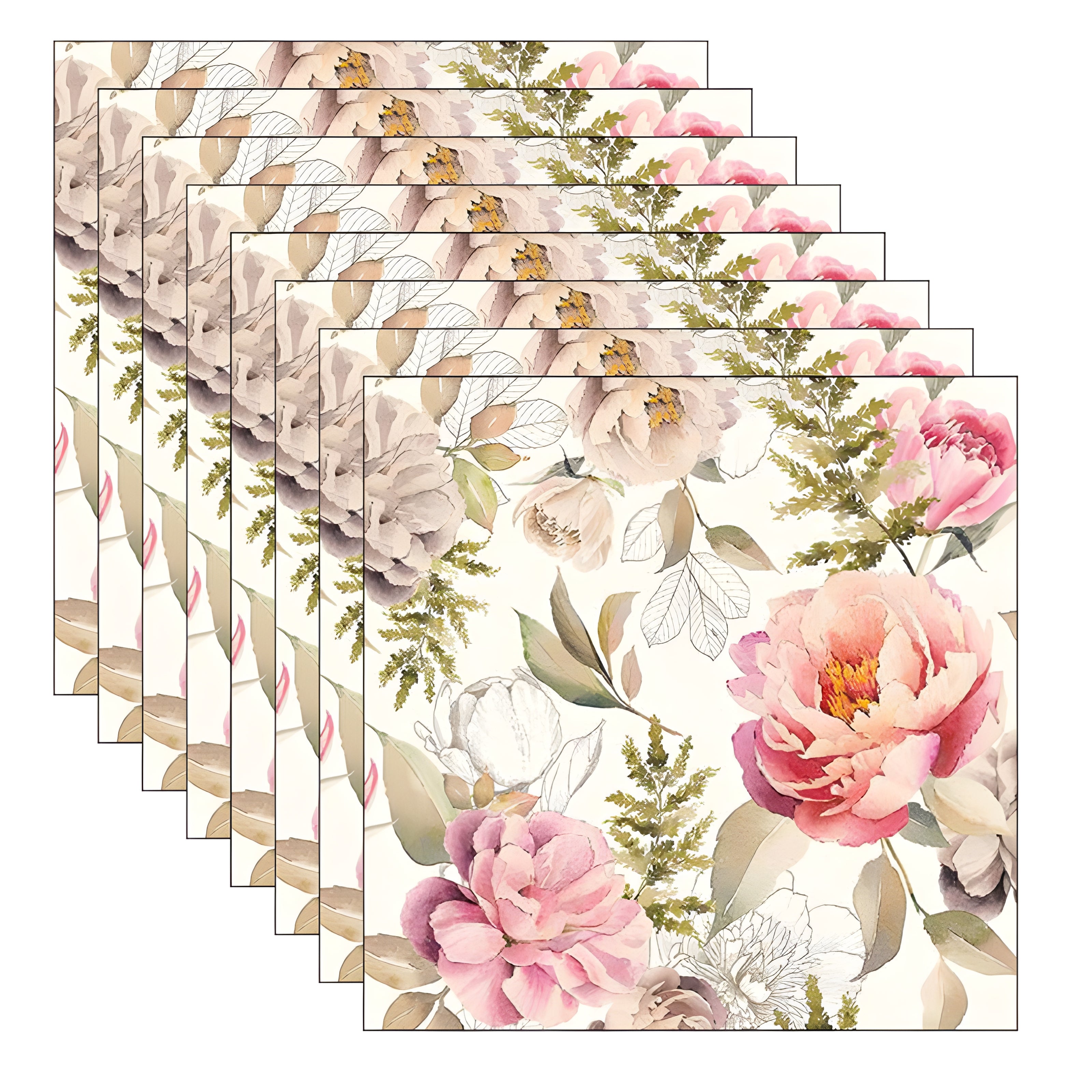Guardanapo para Decoupage Ambiente 33x33cm com 2 Unidades - Peônias Creme
