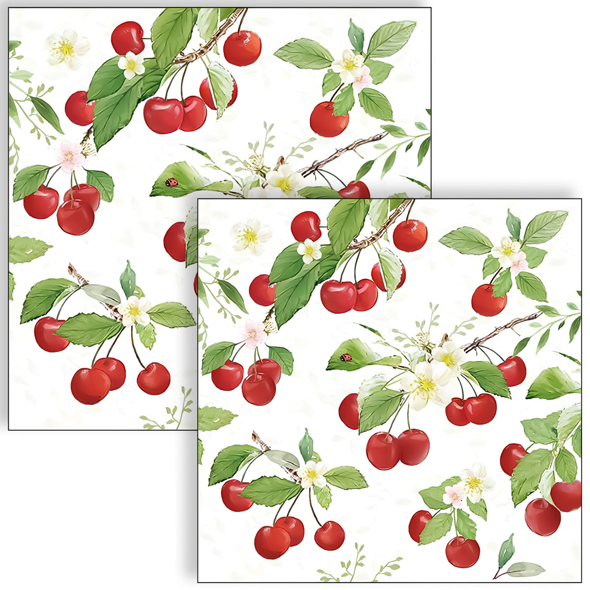 Guardanapo para Decoupage Ambiente 33x33cm com 2 Unidades - Cerejas
