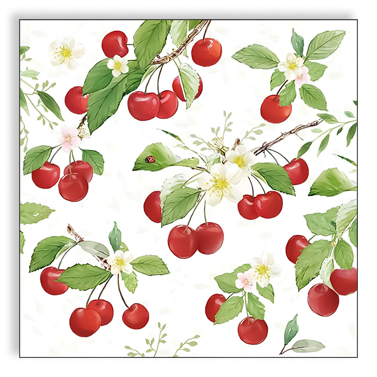 Guardanapo para Decoupage Ambiente 33x33cm com 2 Unidades - Cerejas