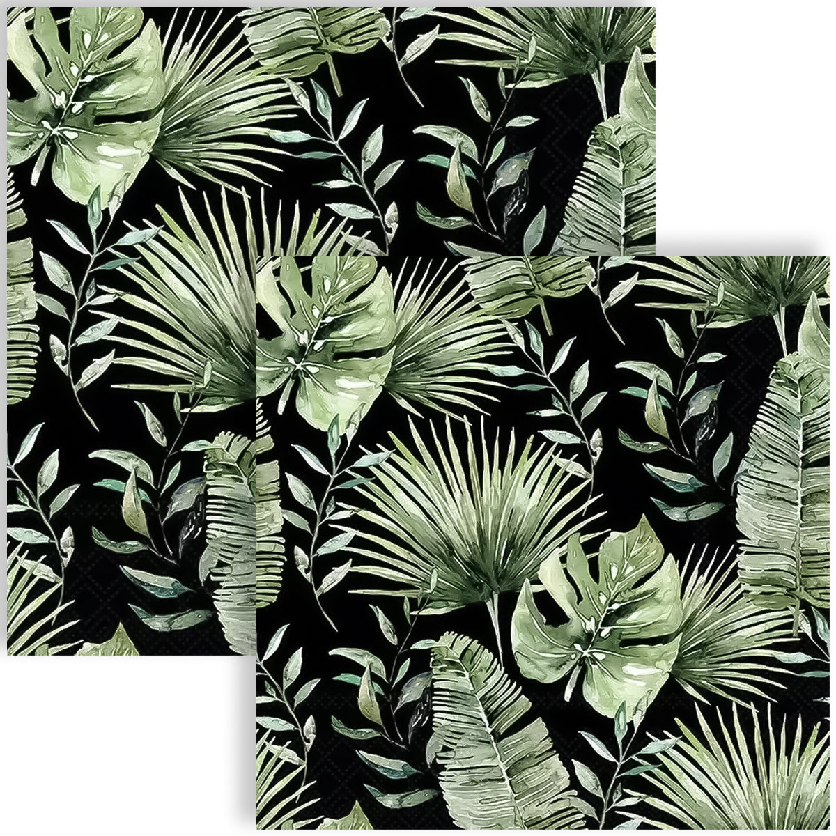 Guardanapo para Decoupage Ambiente 33x33cm com 2 Unidades - Selva Preto