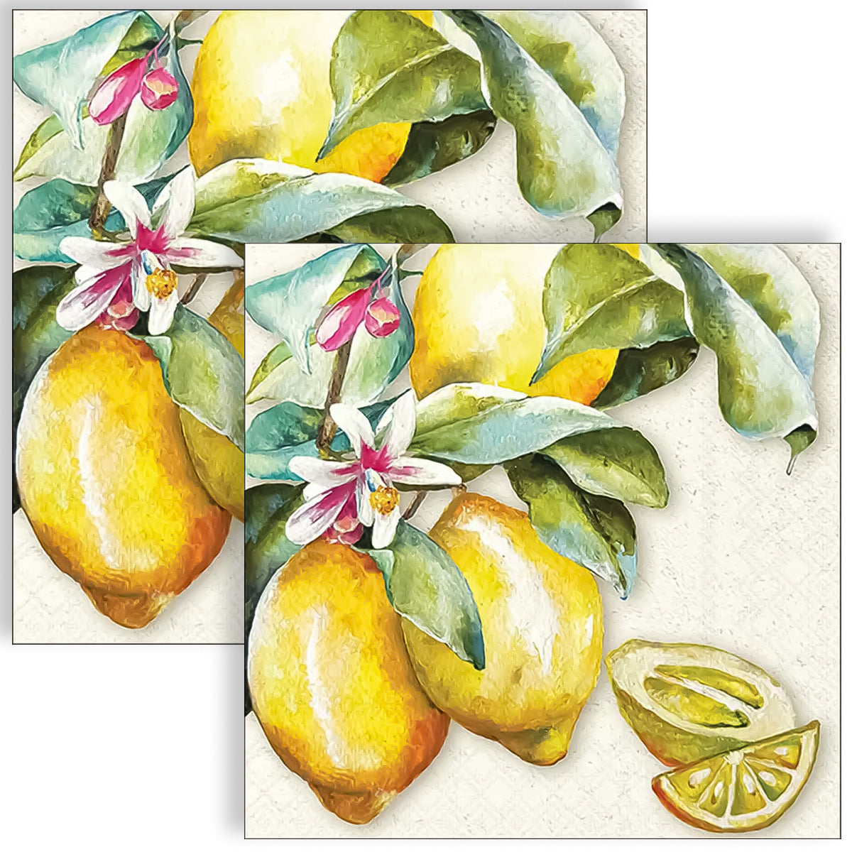 Guardanapo para Decoupage Ambiente 33x33cm com 2 Unidades -  Limão