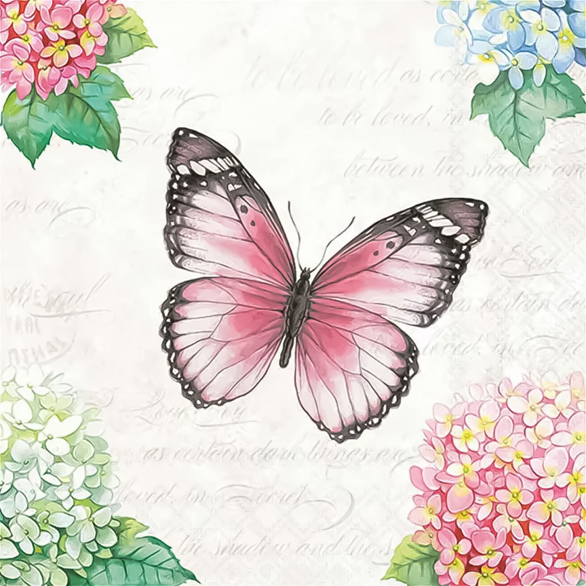 Guardanapo para Decoupage Ambiente 33x33cm com 2 Unidades - Borboleta