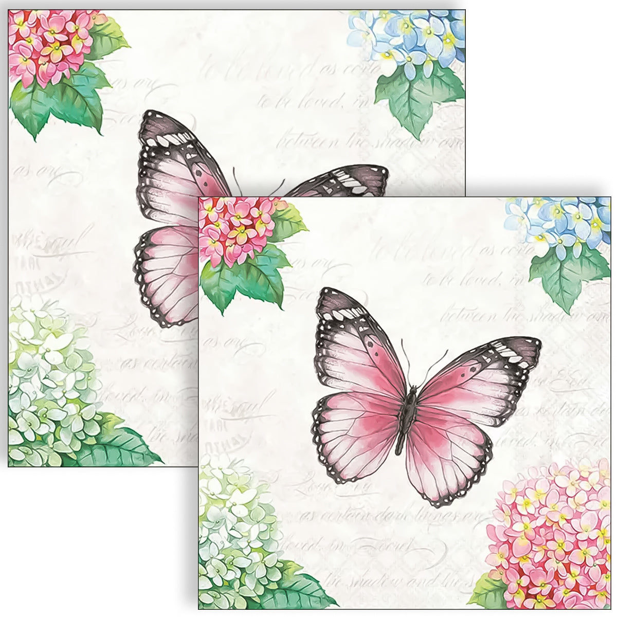 Guardanapo para Decoupage Ambiente 33x33cm com 2 Unidades - Borboleta