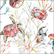 Guardanapo para Decoupage Ambiente 33x33cm com 2 Unidades - Animais Marinhos