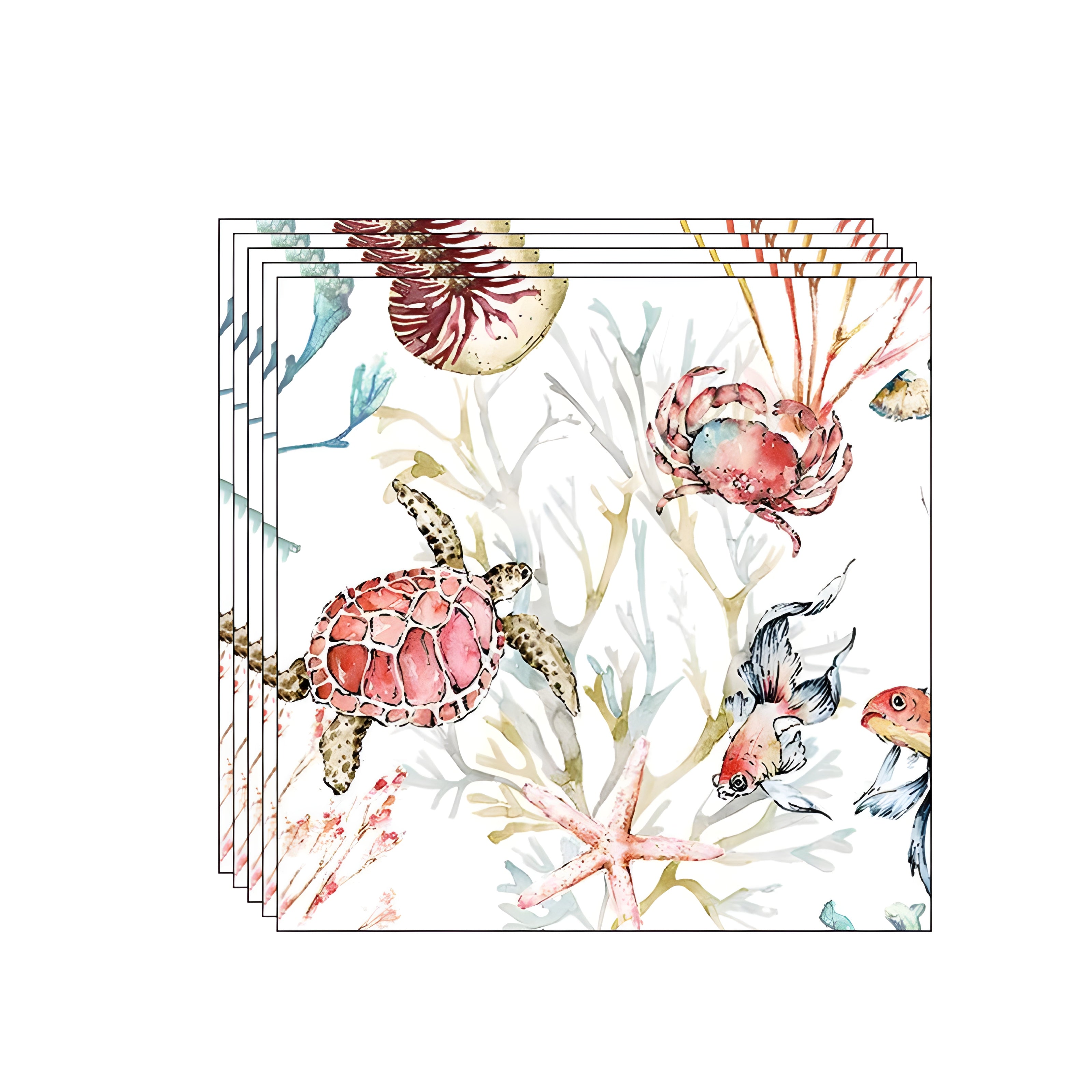 Guardanapo para Decoupage Ambiente 33x33cm com 2 Unidades - Animais Marinhos