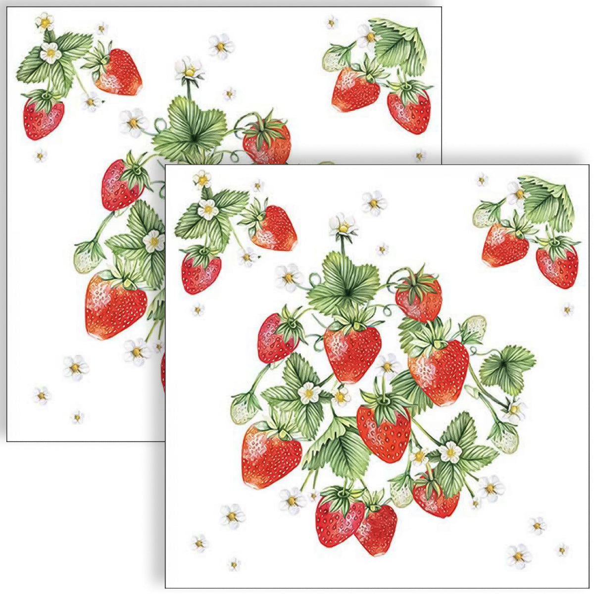 Guardanapo para Decoupage Ambiente 33x33cm com 2 Unidades - Buquê Morangos