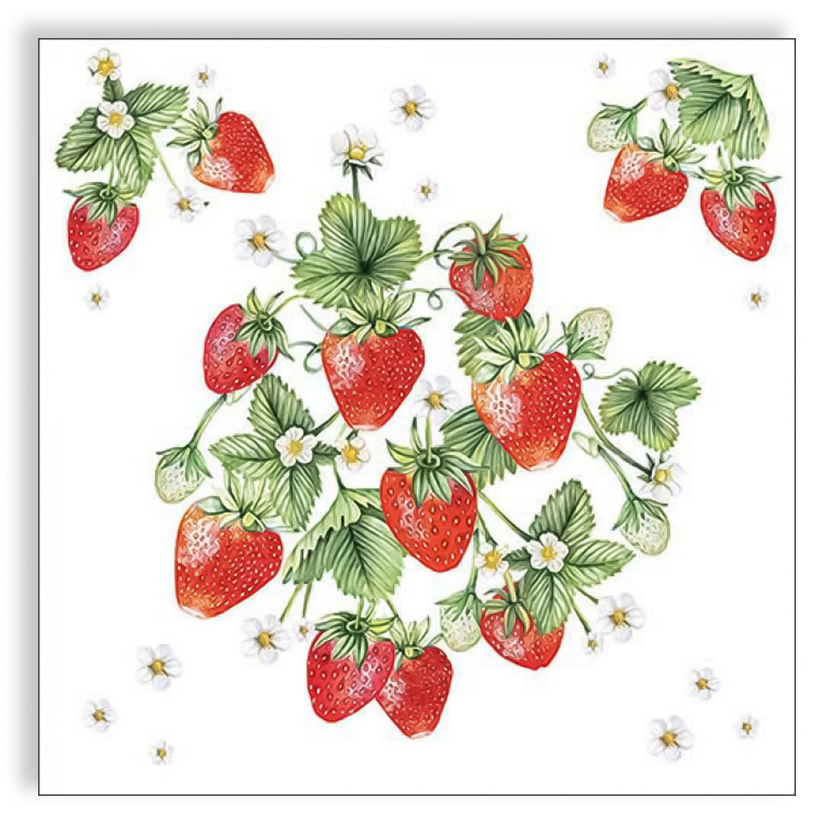 Guardanapo para Decoupage Ambiente 33x33cm com 2 Unidades - Buquê Morangos