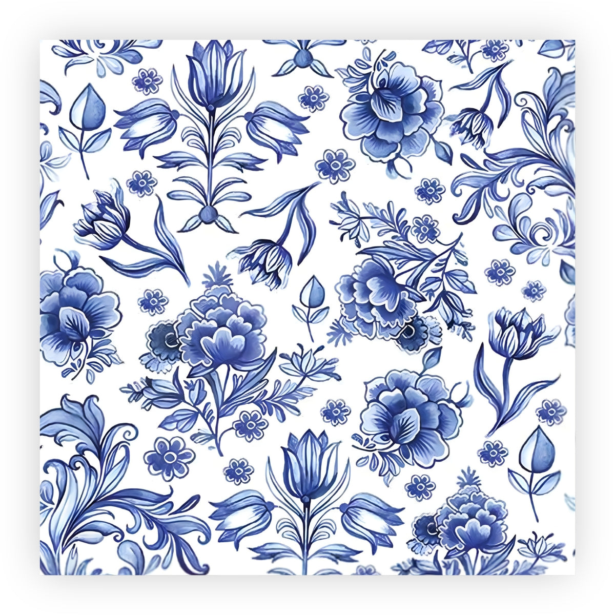 Guardanapo para Decoupage Ambiente 33x33cm com 2 Unidades - Flores Azuis