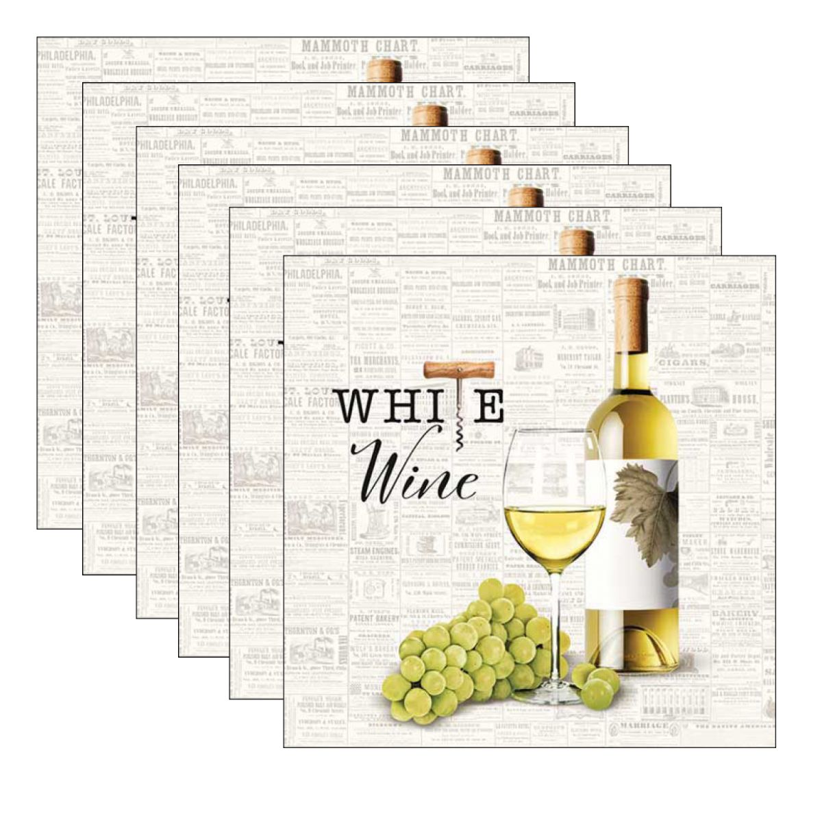 Guardanapo para Decoupage Ambiente 33x33cm com 2 Unidades - Vinho Branco