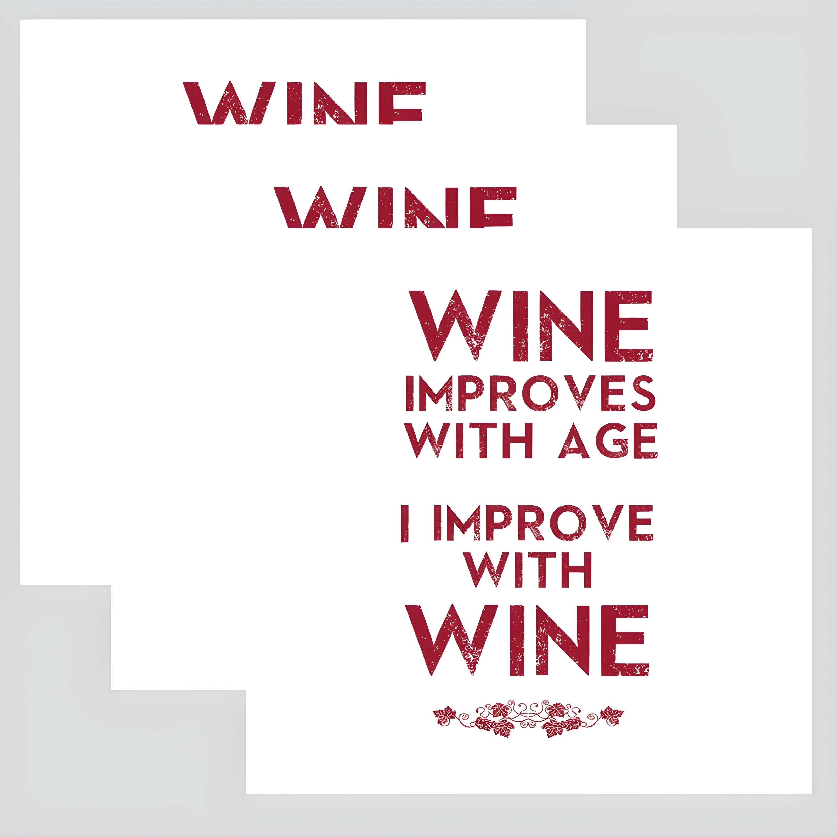 Guardanapo para Decoupage Ambiente 33x33cm com 2 Unidades - Vinho Melhora