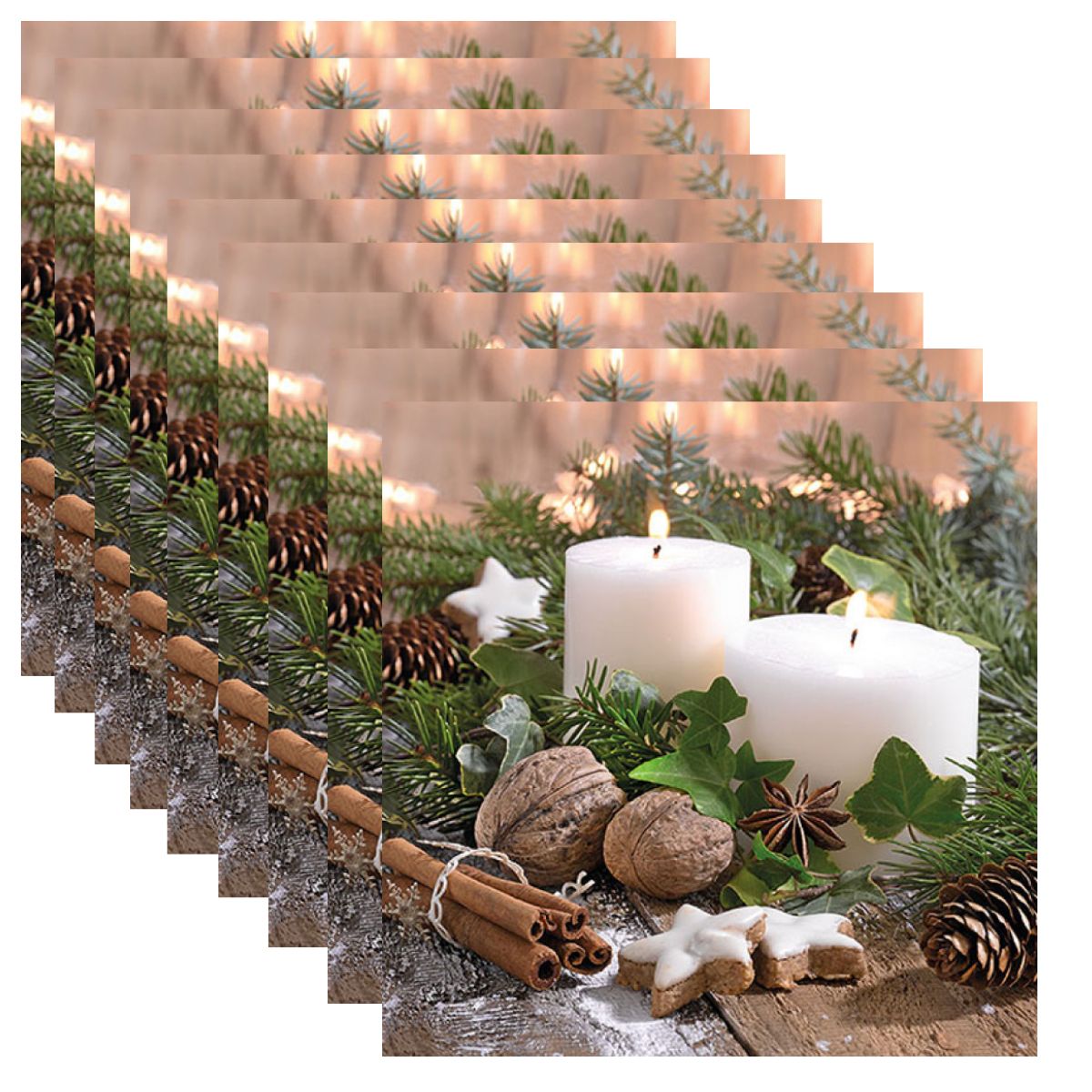 Guardanapo para Decoupage Ambiente 33x33cm com 2 Unidades - Velas Brancas