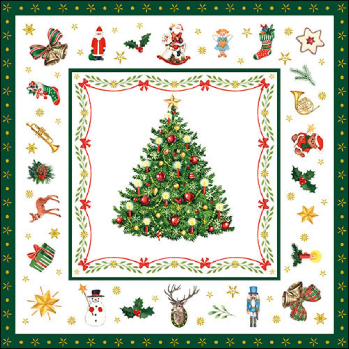 Guardanapo para Decoupage Ambiente 33x33cm com 2 Unidades - Natal Sempre Verde