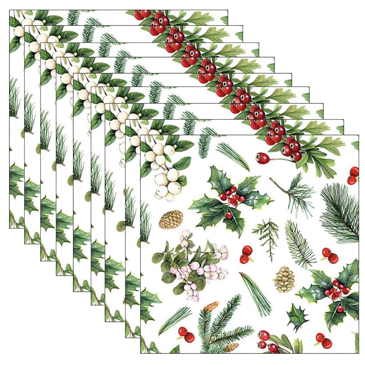 Guardanapo para Decoupage Ambiente 33x33cm com 2 Unidades - Verde de Inverno