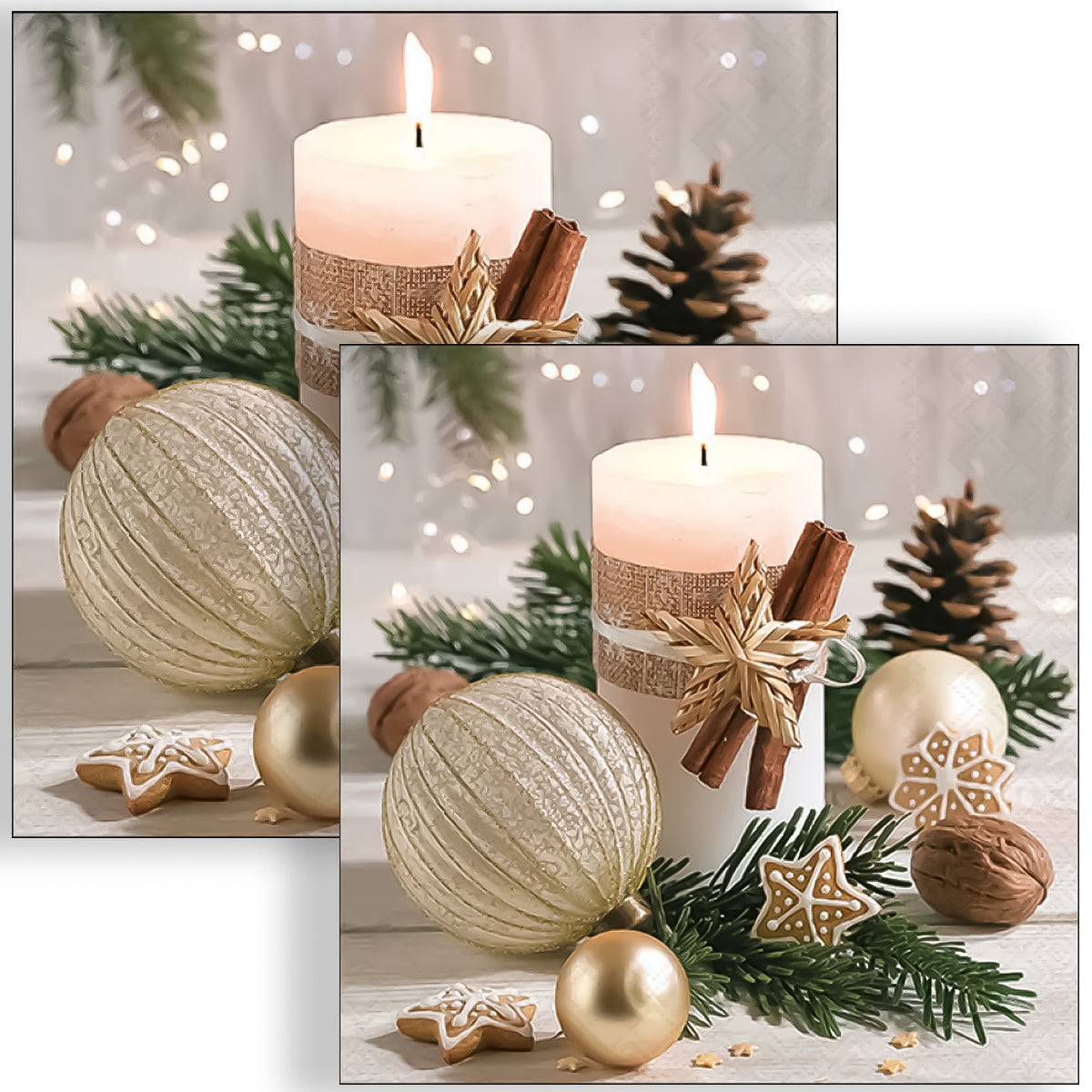 Guardanapo para Decoupage Ambiente 33x33cm com 2 Unidades - Decoracao de Natal