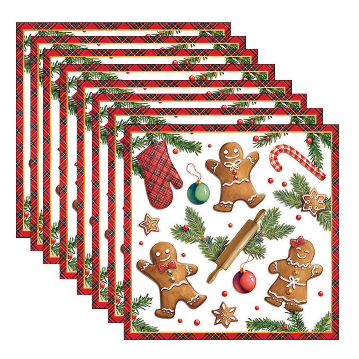 Guardanapo para Decoupage Ambiente 33x33cm com 2 Unidades - Biscoitos de Gengibre