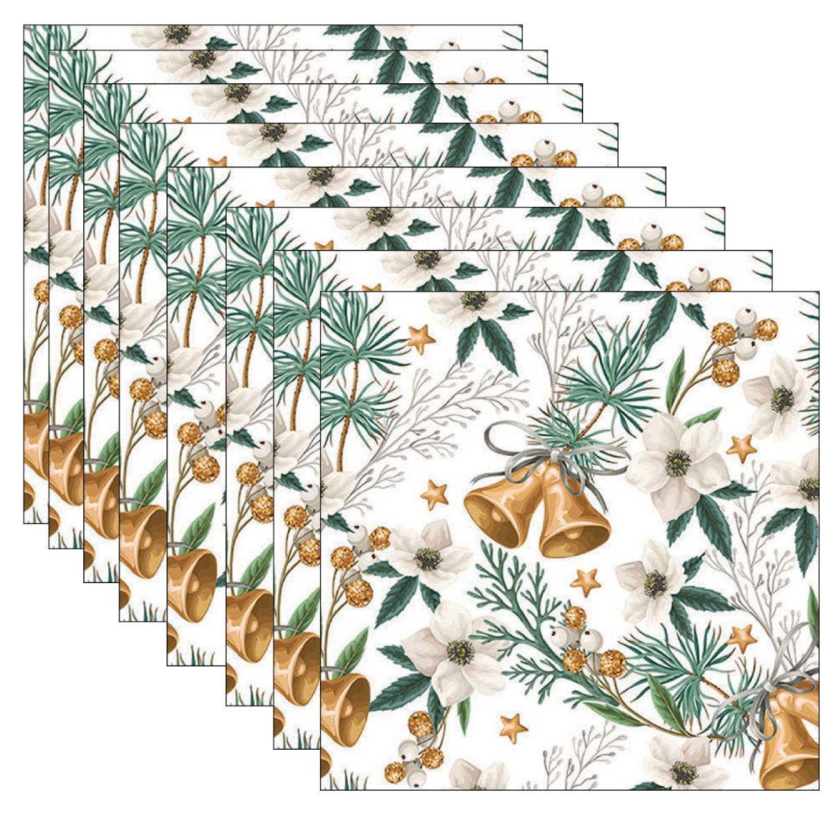 Guardanapo para Decoupage Ambiente 33x33cm com 2 Unidades - Helleborus e Sinos