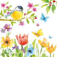 Guardanapo para Decoupage Ambiente 33x33cm com 20 Unidades - Pássaro Primavera
