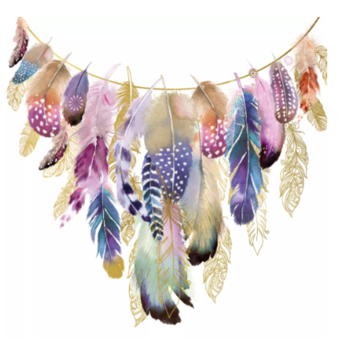 Guardanapo para Decoupage Ambiente 33x33cm com 2 Unidades - Colar de Penas