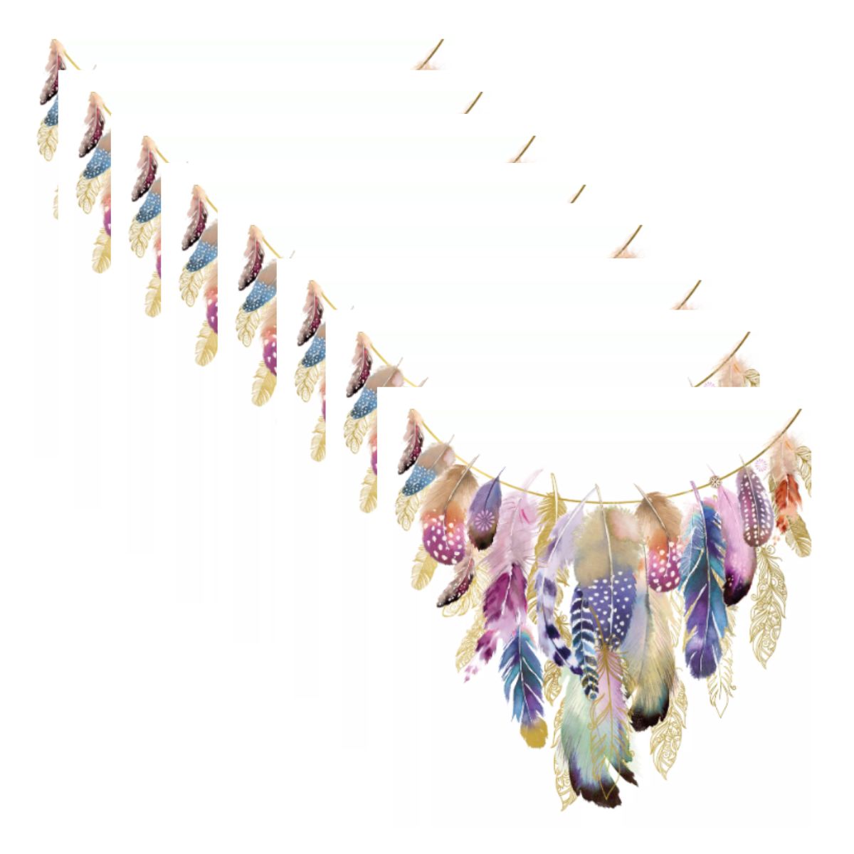 Guardanapo para Decoupage Ambiente 33x33cm com 2 Unidades - Colar de Penas