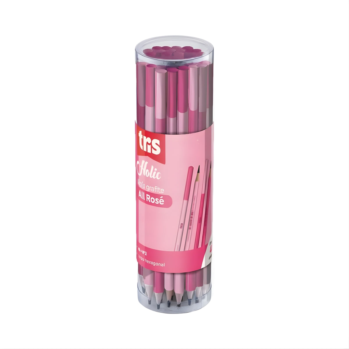 Lápis Grafite Hb Holic Hexagonal All Rose - Tris