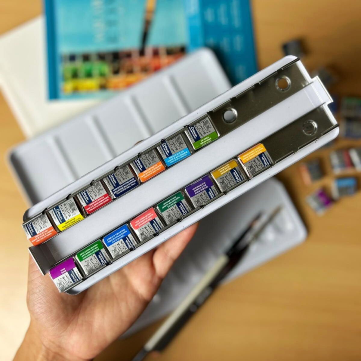 Estojo para Pastilha Aquarela Vazio Sinoart com 24 Cavidades
