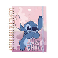 Caderno Smart Colegial com 80 Folhas 90g/m² Fechamento em Elástico - Stitch 17,7x24cm Dac - 4668