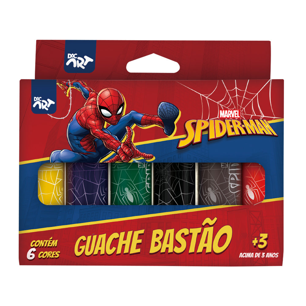 Guache Bastão com 6 Cores - Homem Aranha Dac - 4759