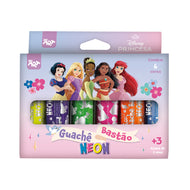 Guache Bastão Neon com 6 Cores - Princesas Dac - 4762
