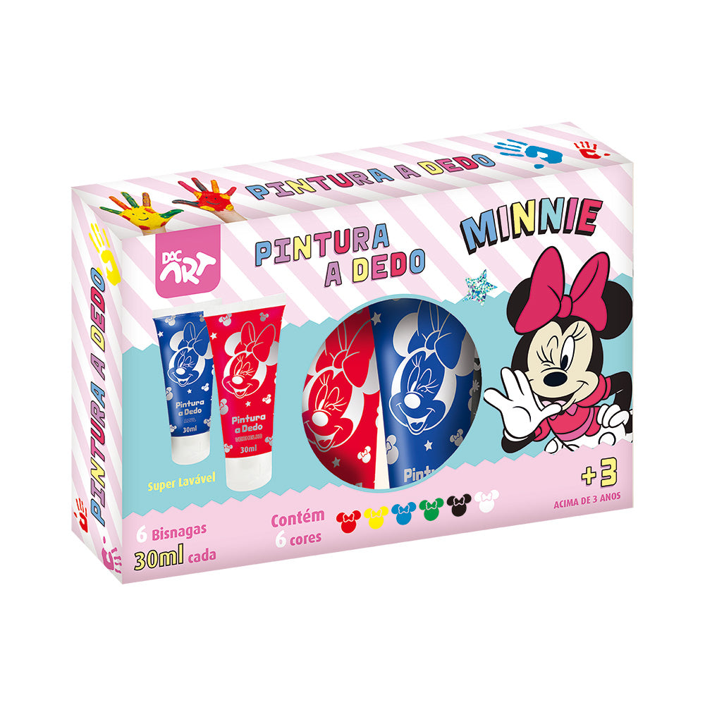 Pintura a Dedo Bisnagas com 6 Cores - Minnie Dac - 4897