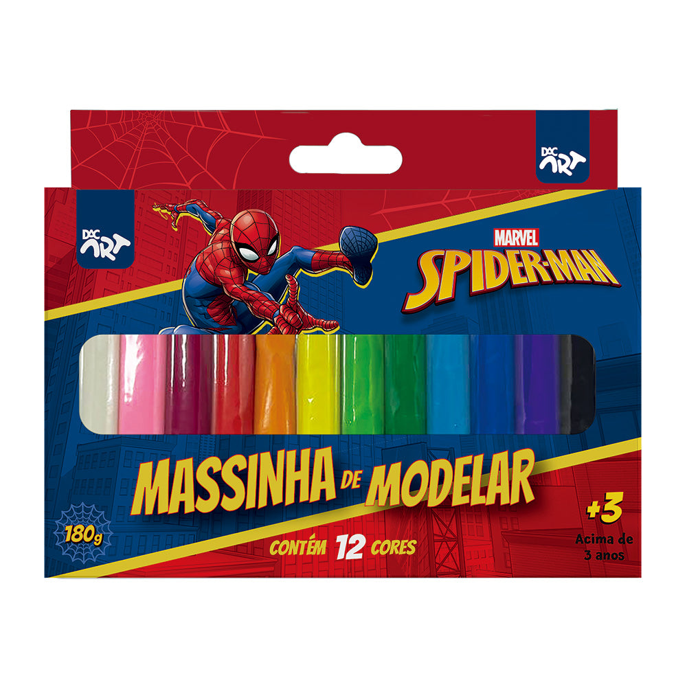 Massinha de Modelar com 12 Cores - Homem Aranha Dac - 4698