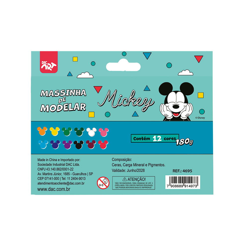 Massinha de Modelar com 12 Cores - Mickey Dac - 4695