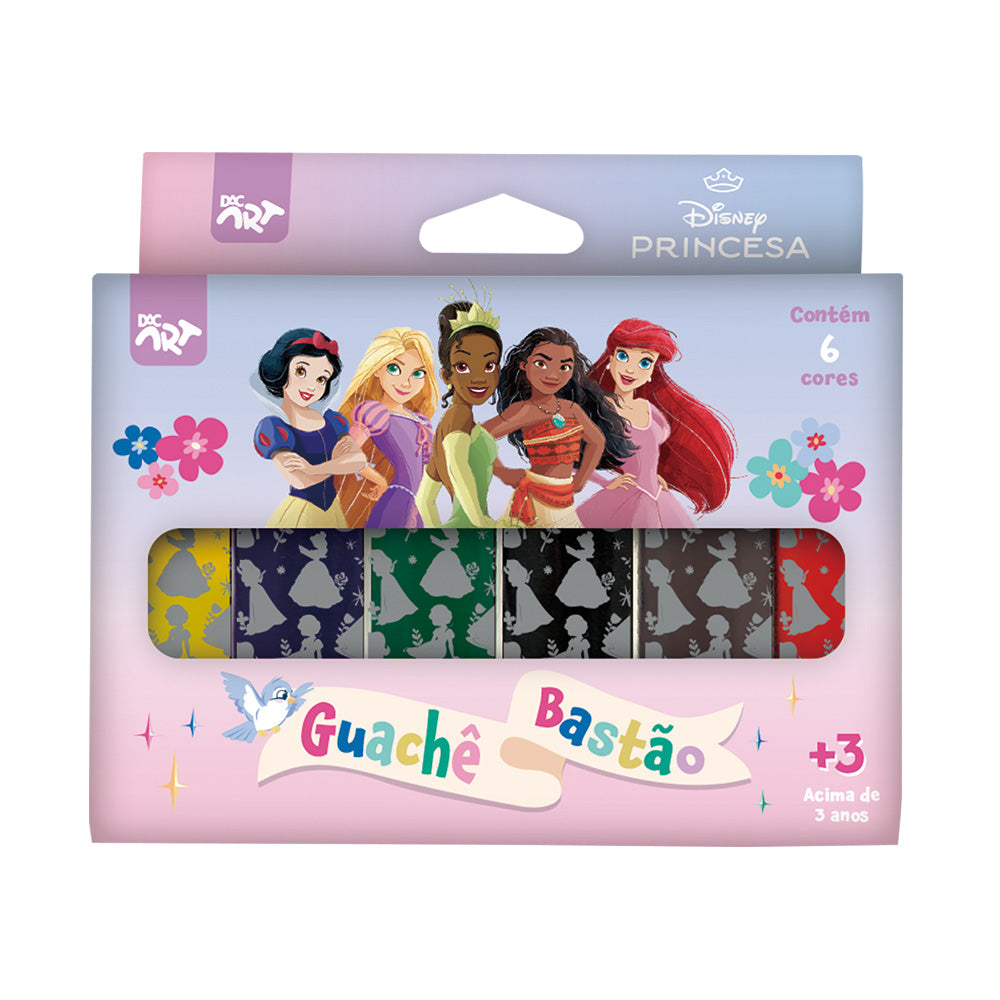 Guache Bastão com 6 Cores - Princesas Dac - 4758